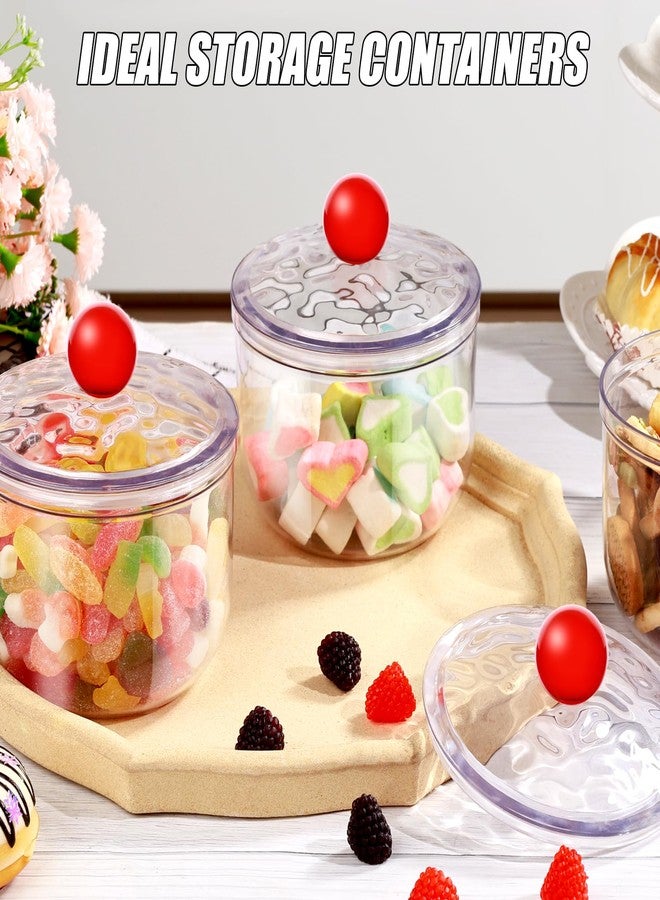 ALEXPRE 3 Pack Candy Jar, Clear Plastic Candy Jar with Lid for Office Desk, Cute Small Candy Bar Containers - Mason Cookie Jars for Buffet, Home Kitchen, Bar Use - Image 3